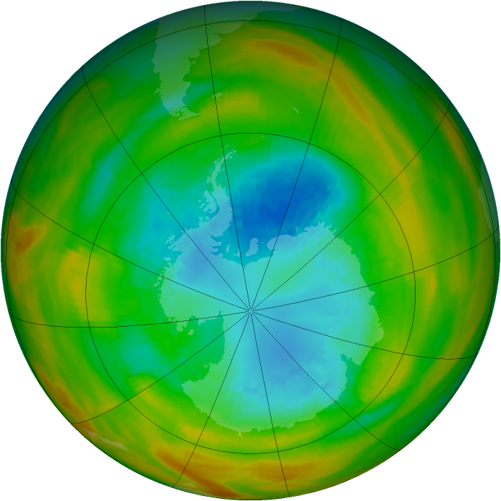 Antarctic ozone map for 04 September 1979